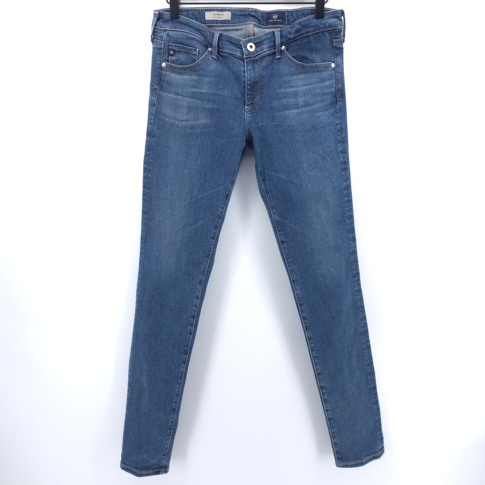AG Adriano Goldschmied Womens‎ Jeans The Legging 28R Blue Super Skinny Whiskered